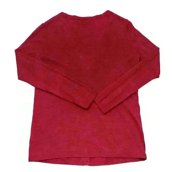 Talbots Womens Petite M Pure Italian Merino Wool Maroon Burgundy V-Neck Cardigan - Picture 6 of 8